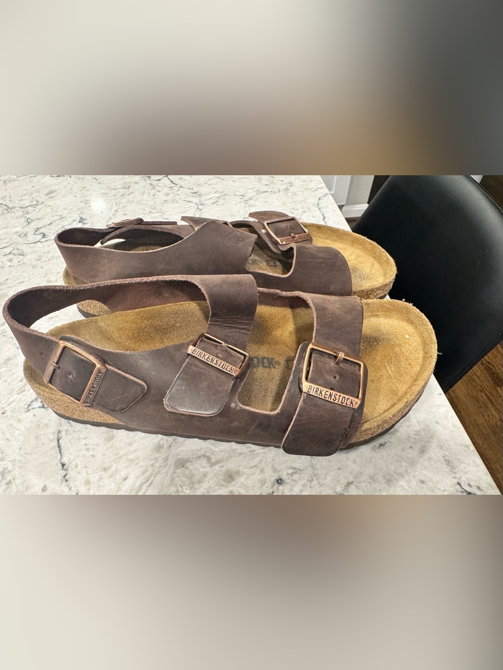 BIRKENSTOCK MILANO Oiled Leather Habana Sandal Brown Size EUR 41